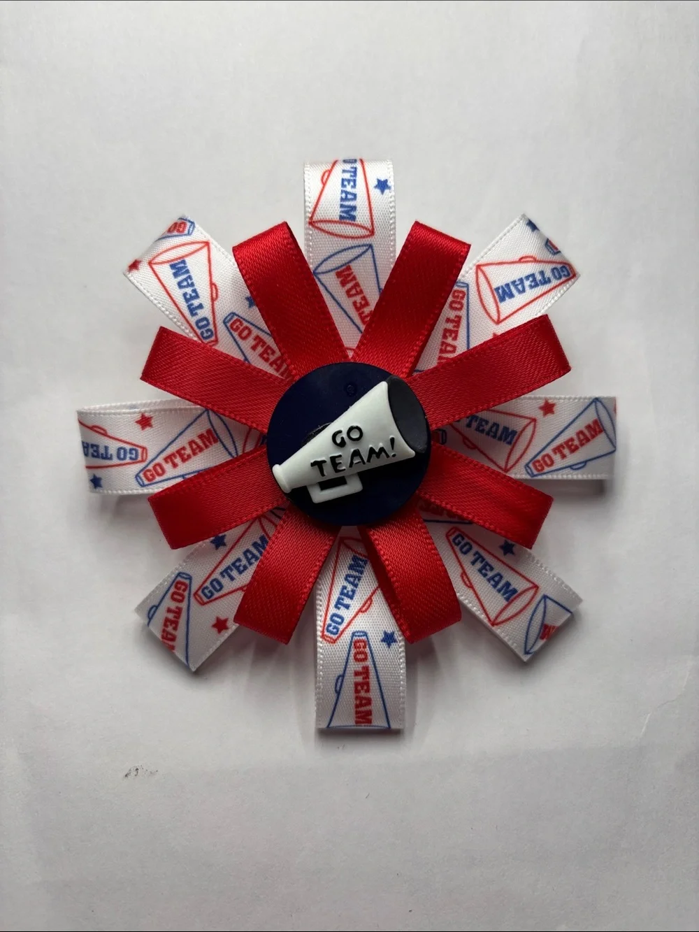 Patriotic 'Go Team' Ribbon Hair Bow